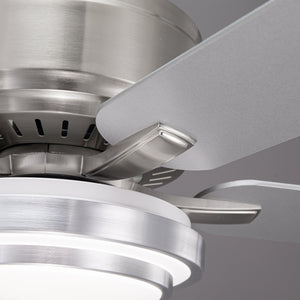 Vaczon 52 Inch Double-sided Blades Flush Mount LED Ceiling Fan with APP and Remote Control