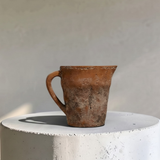 Valencia Carafe-Style Cement Planter, Hand-Painted in Aged White, 8.5"D x 7"H