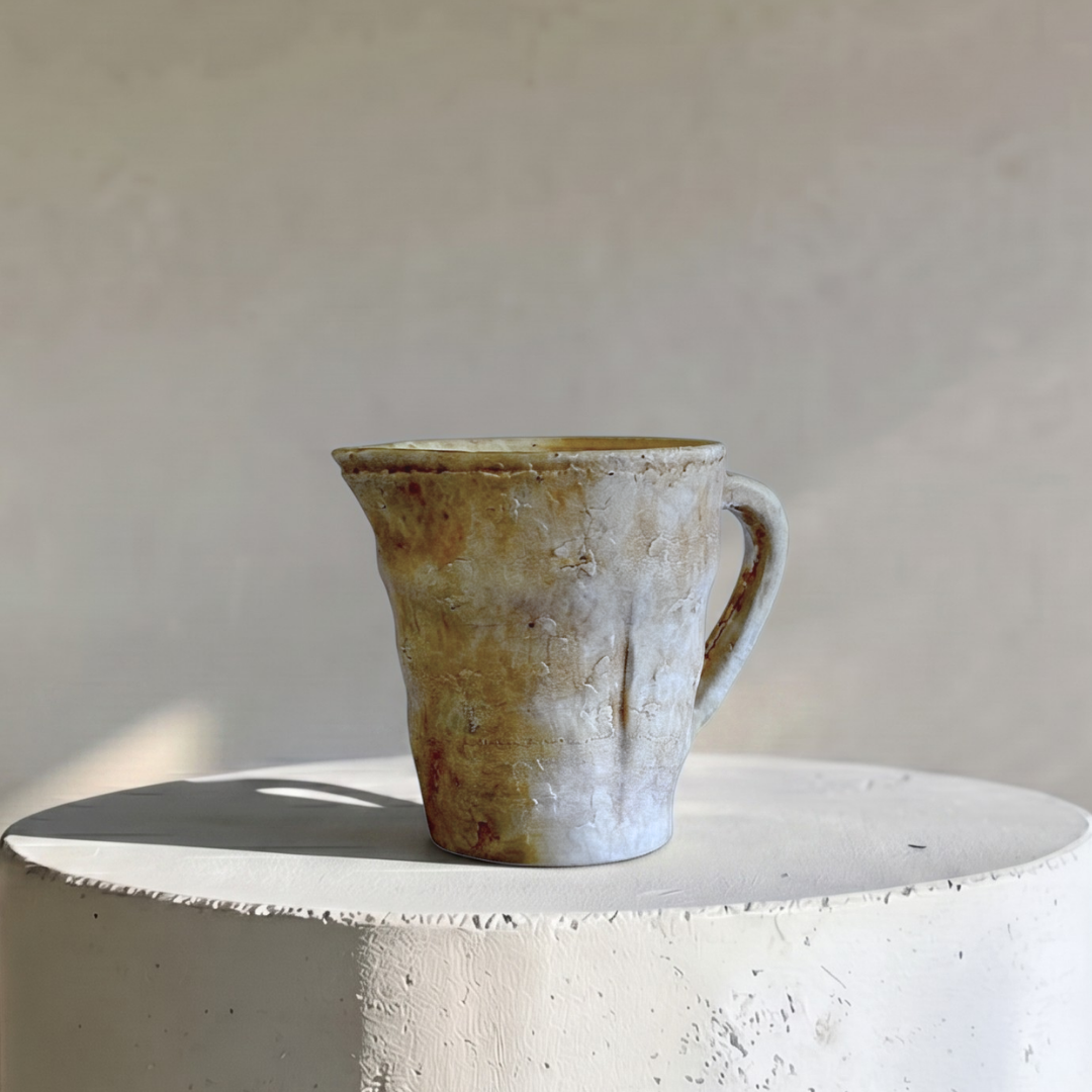 Valencia Carafe-Style Cement Planter, Hand-Painted in Aged Terracotta or Aged White, 8.5"D x 7"H