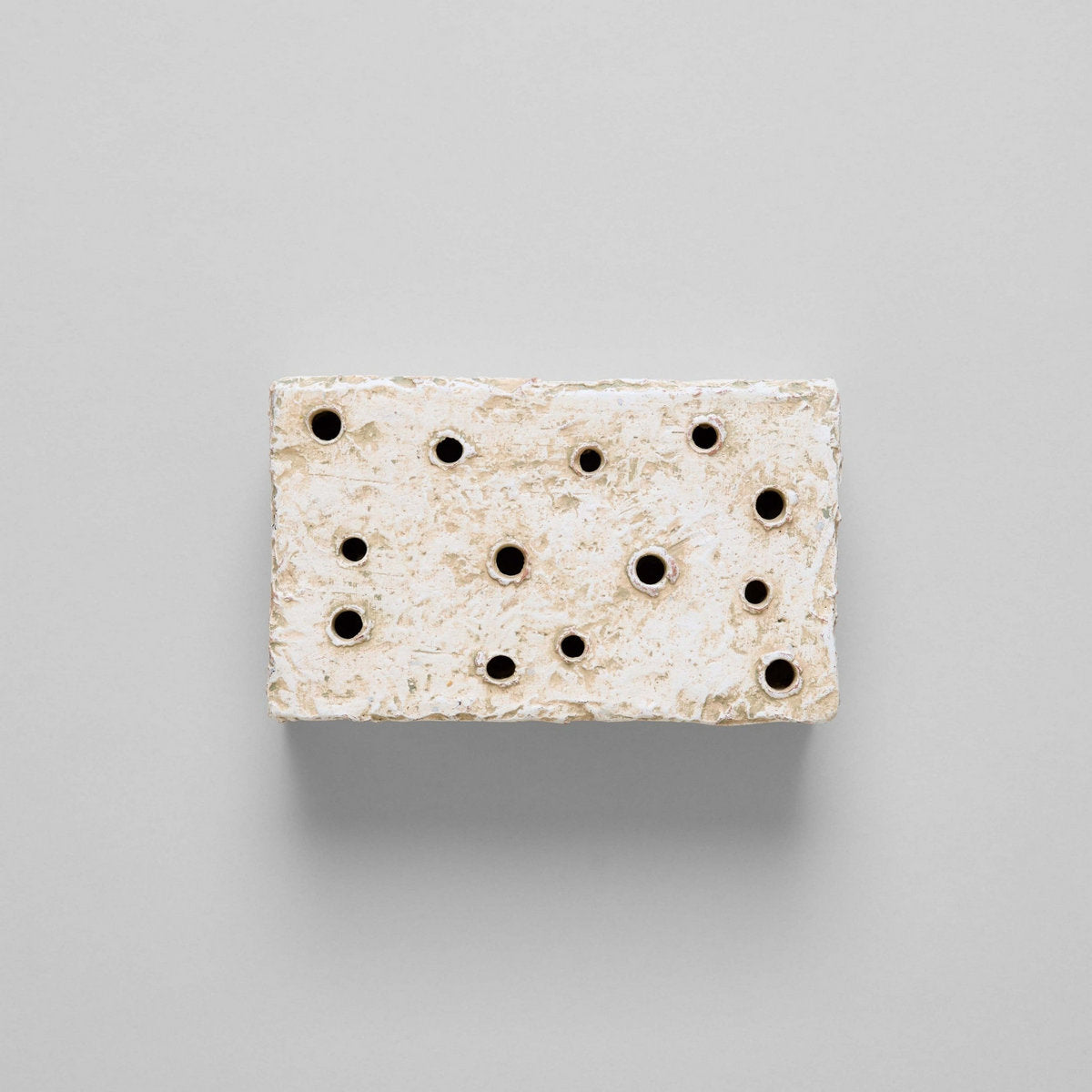 Ceramic Frog Block, White Patina