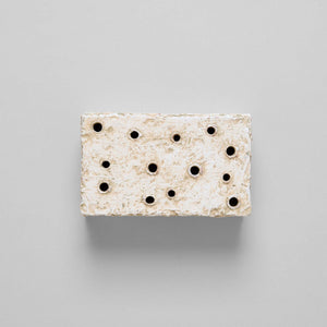 Ceramic Frog Block, White Patina