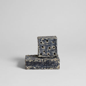 Ceramic Frog Block, Grey Patina