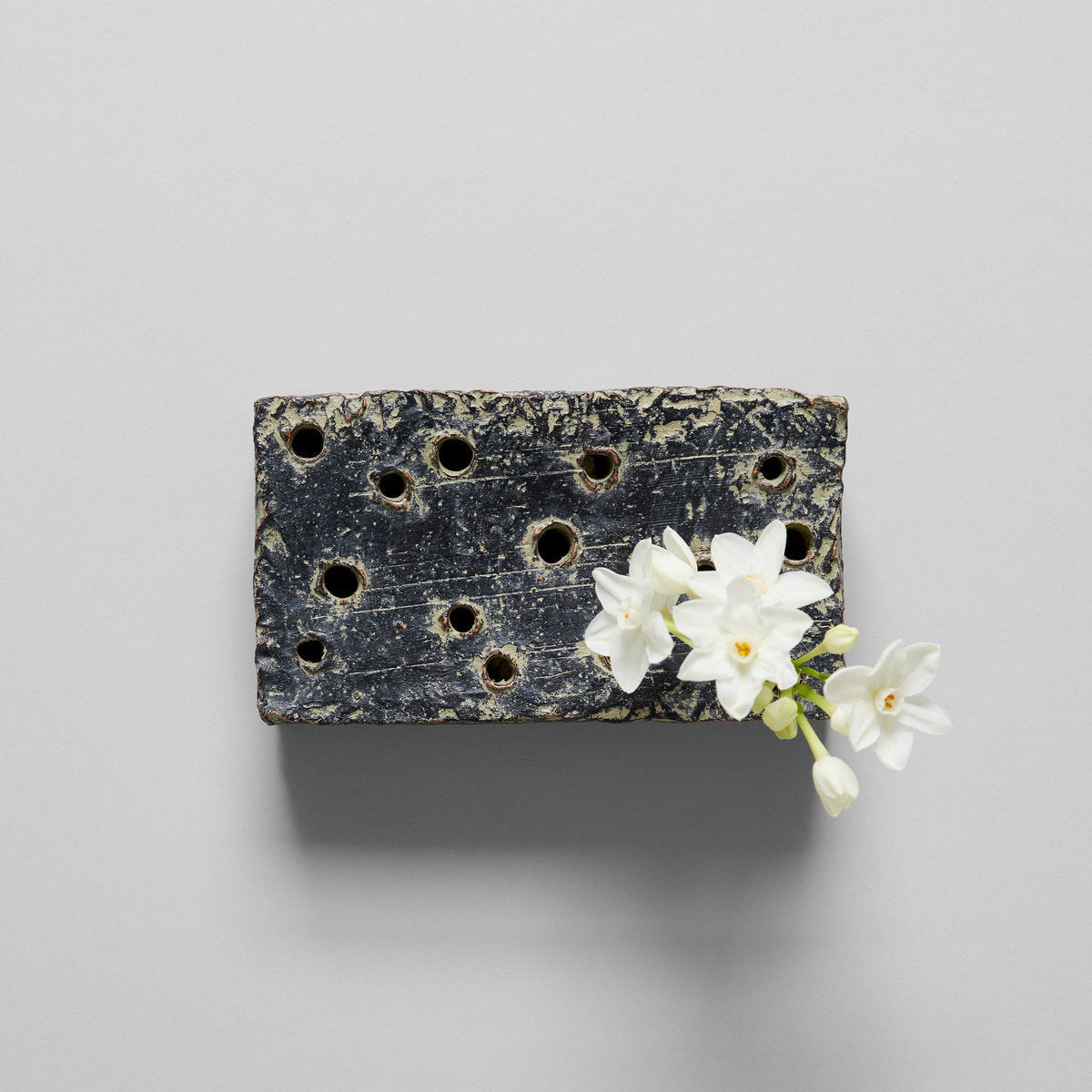 Ceramic Frog Block, Grey Patina