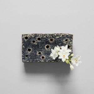 Ceramic Frog Block, Grey Patina