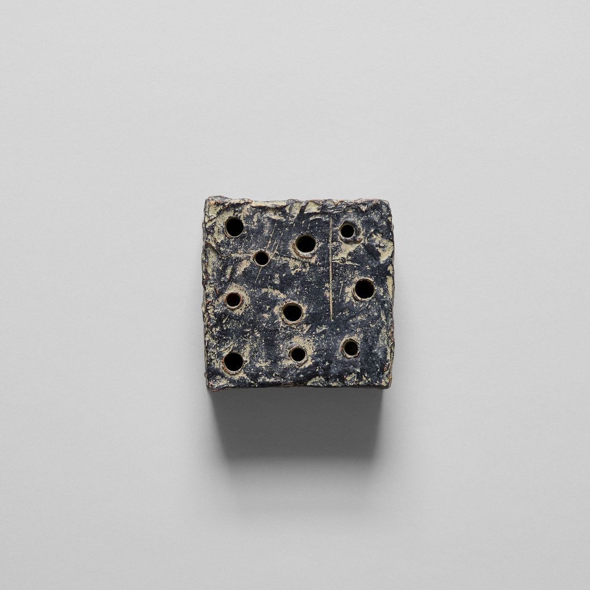 Ceramic Frog Block, Grey Patina