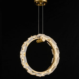 Vertical Ring Alabaster Pendant Lamp