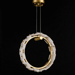 Vertical Ring Alabaster Pendant Lamp