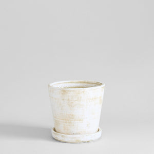 Basic Planter, White Patina