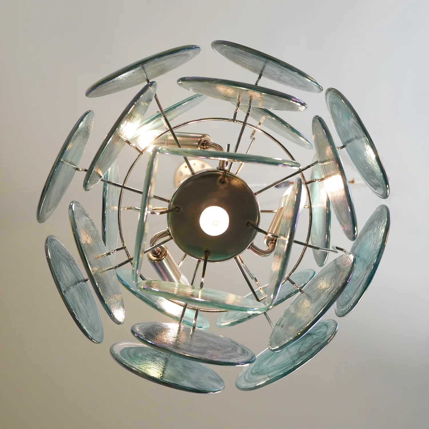 Vintage Murano Blue Glass Chandelier