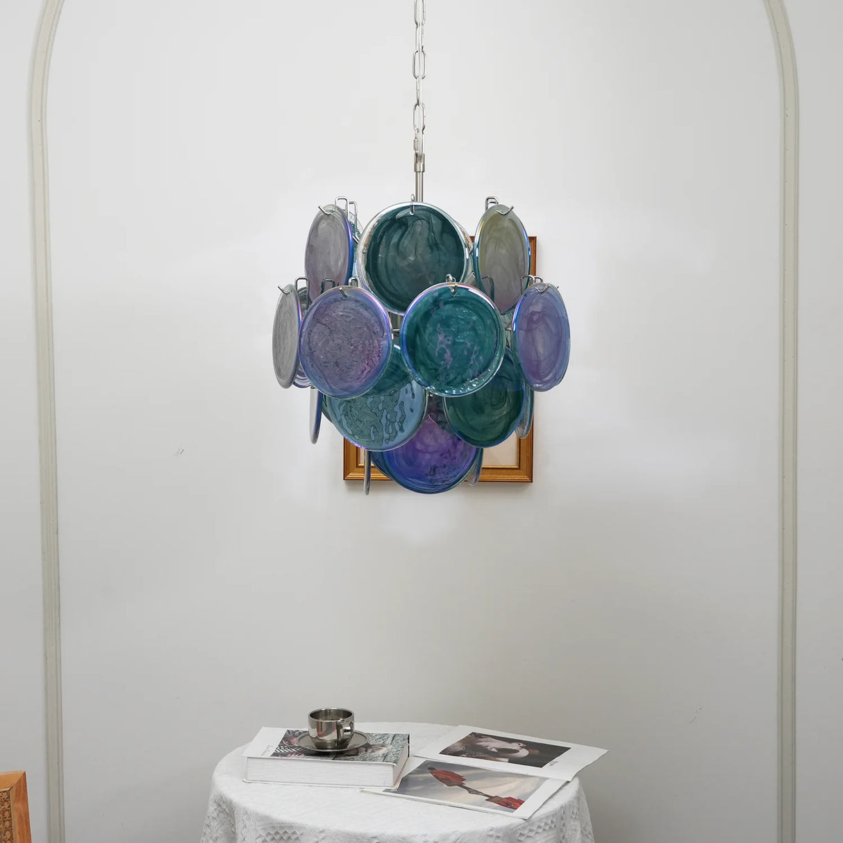 Vintage Murano Blue Glass Chandelier