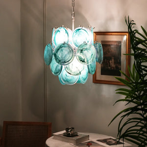 Vintage Murano Blue Glass Chandelier