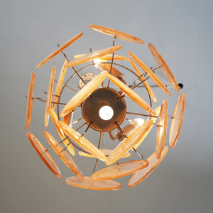 Vintage Murano Gold Glass Chandelier