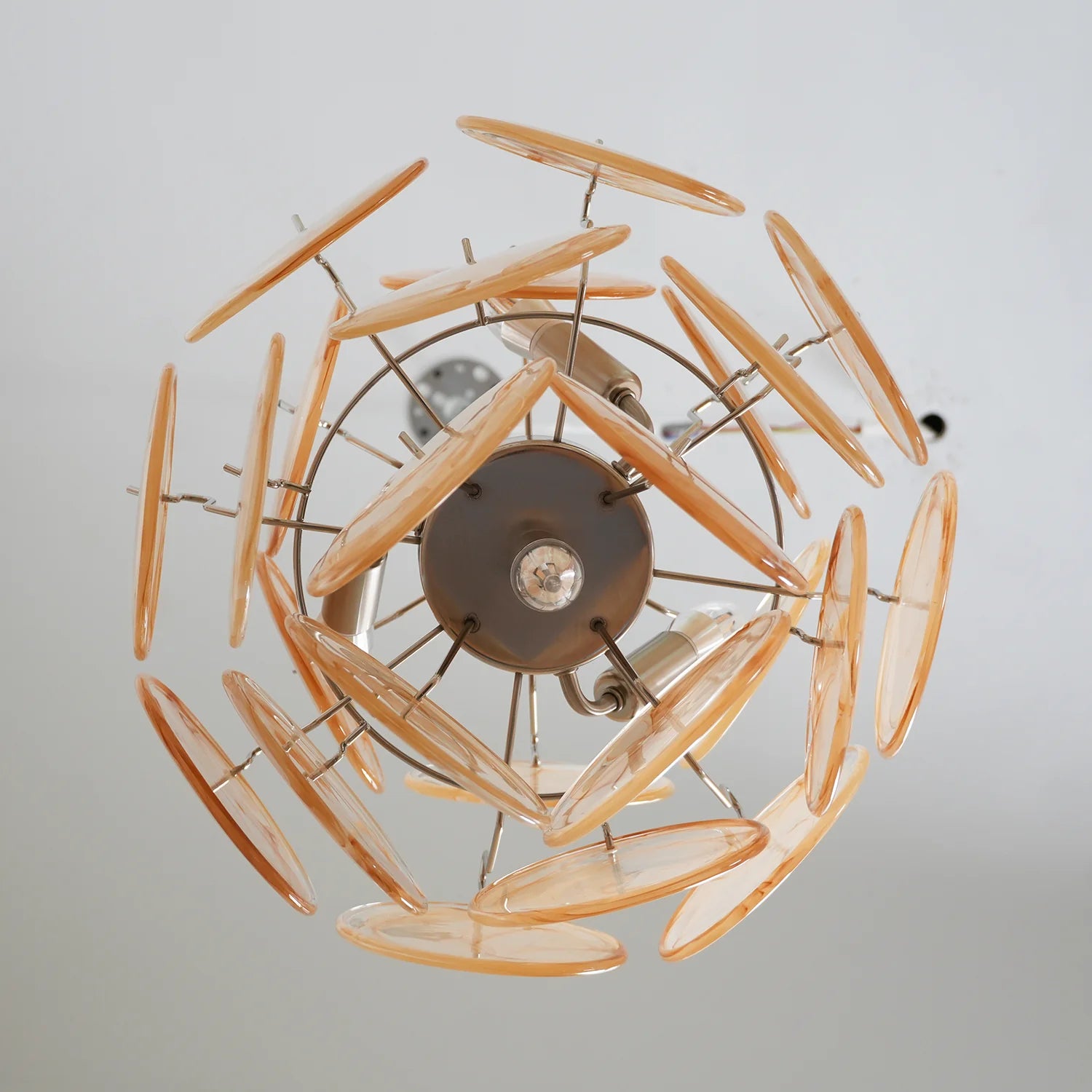 Vintage Murano Gold Glass Chandelier