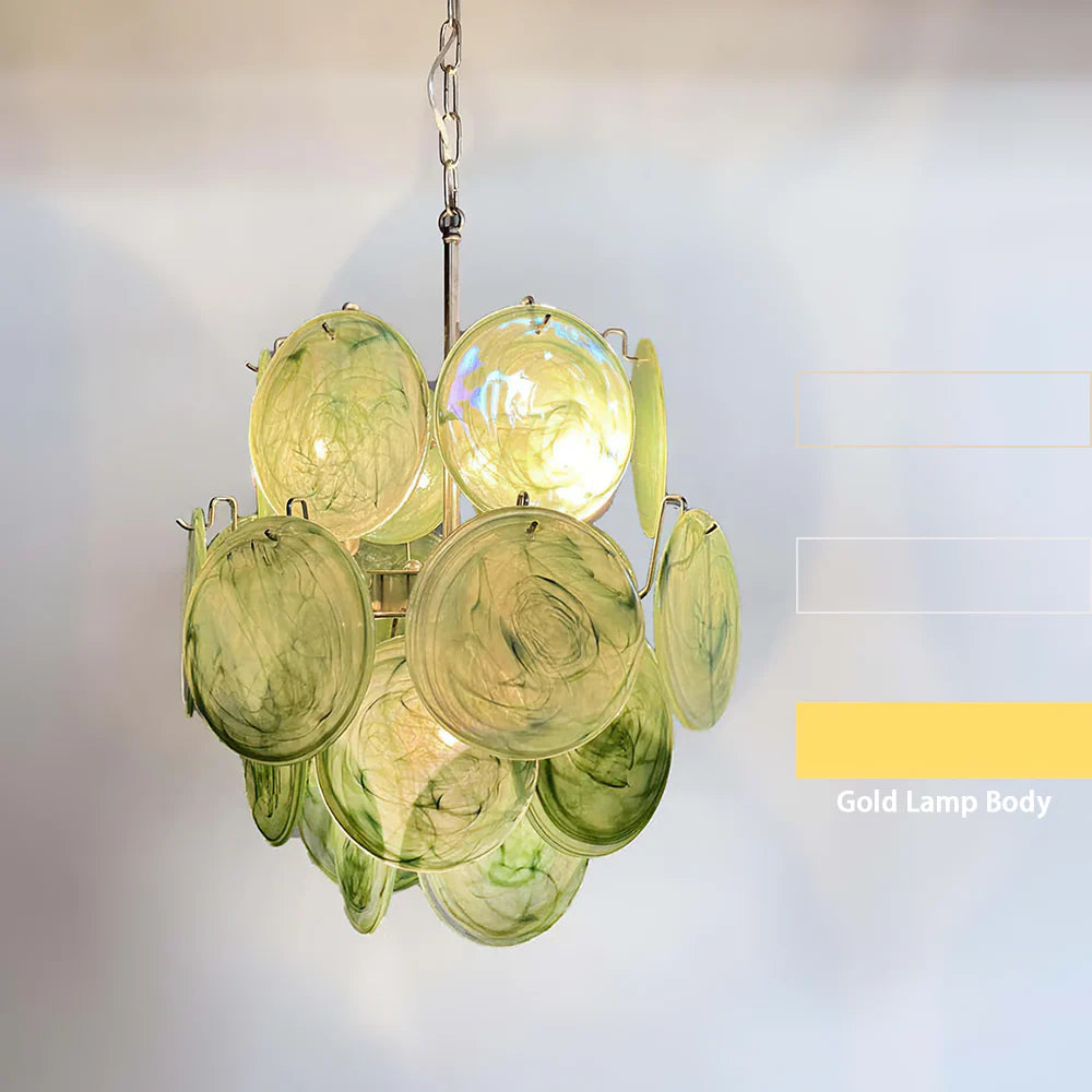 Vintage Murano Green Glass Chandelier