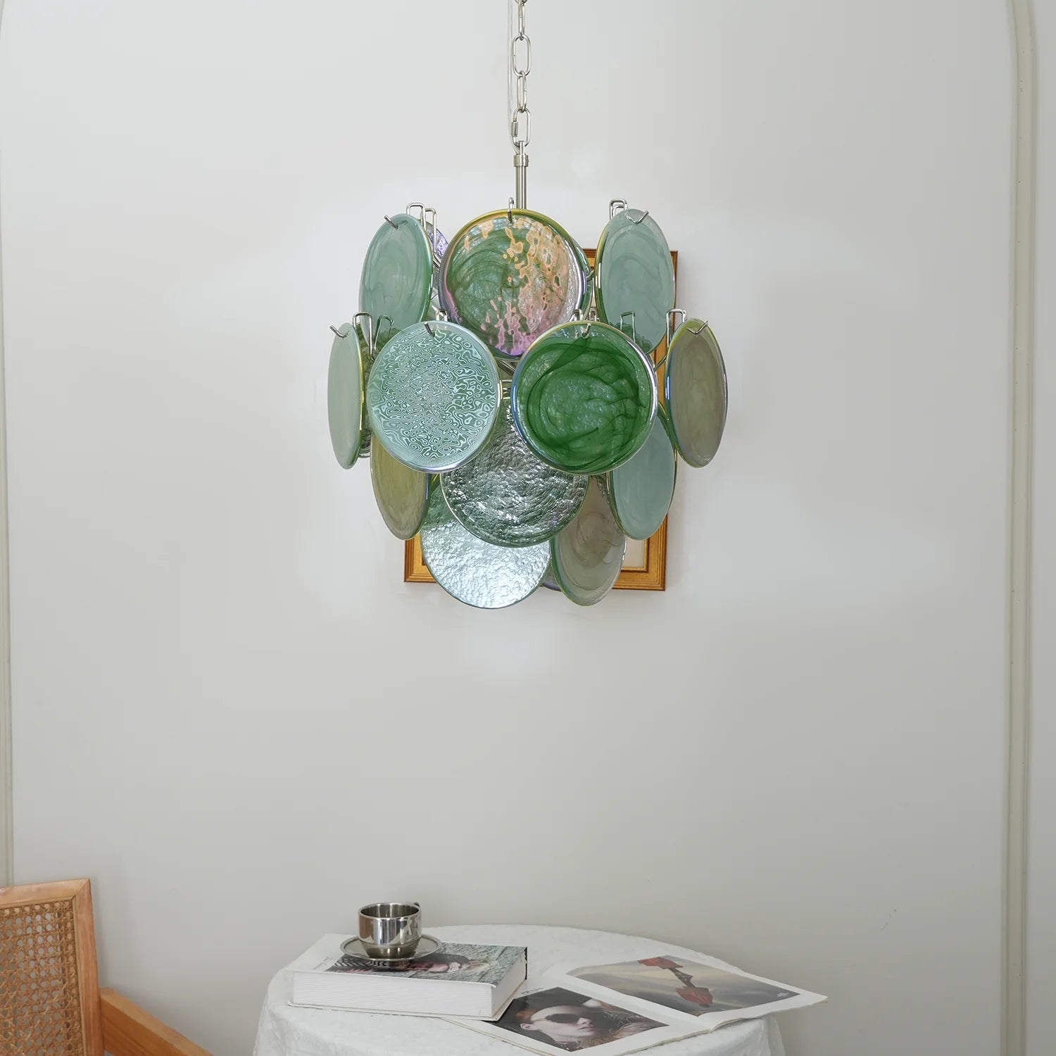 Vintage Murano Green Glass Chandelier
