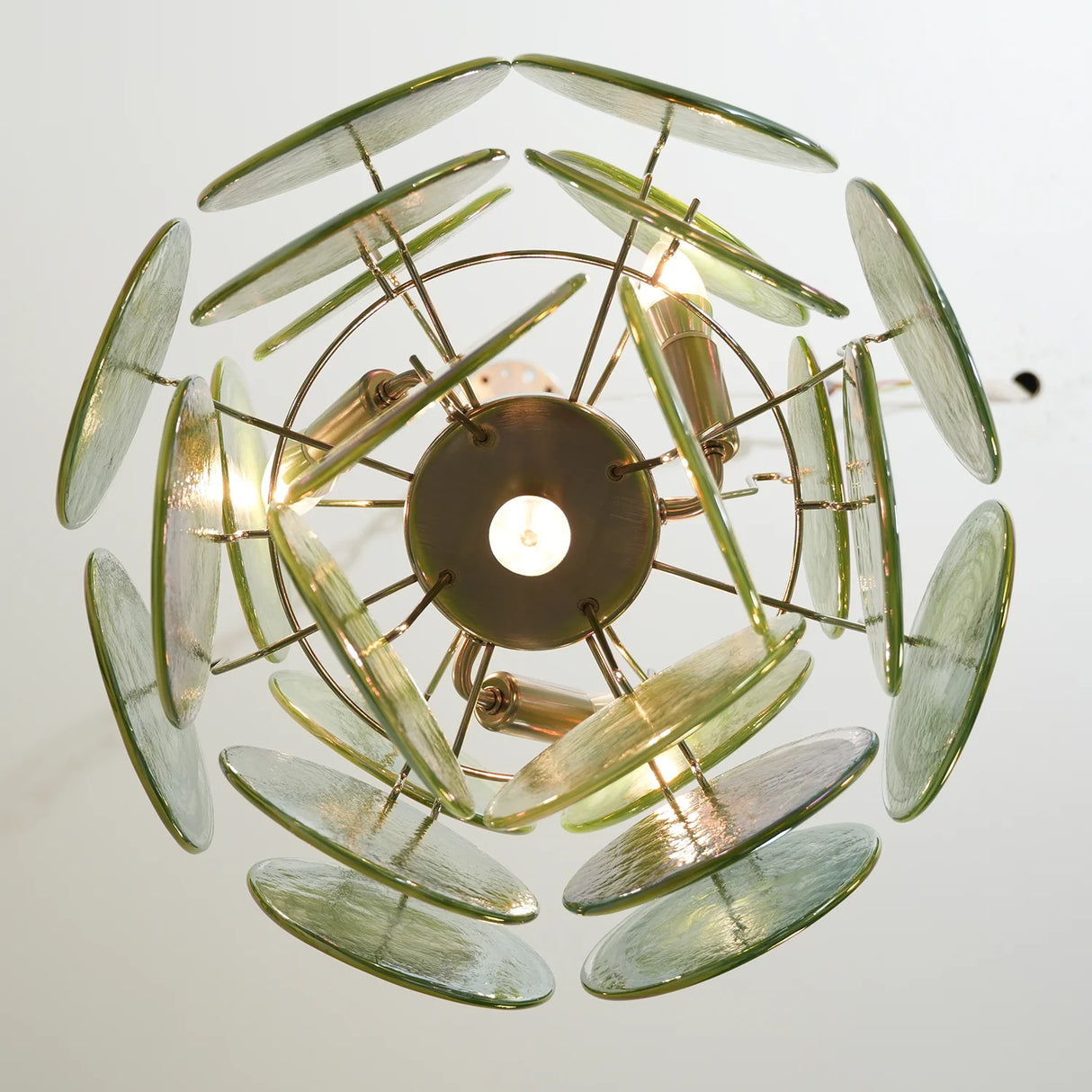 Vintage Murano Green Glass Chandelier