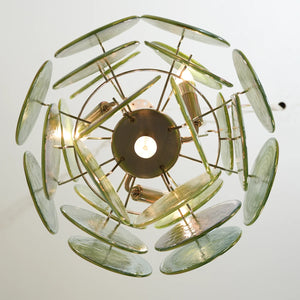 Vintage Murano Green Glass Chandelier
