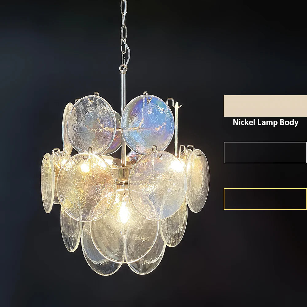 Vintage Murano Iridescent Glass Chandelier