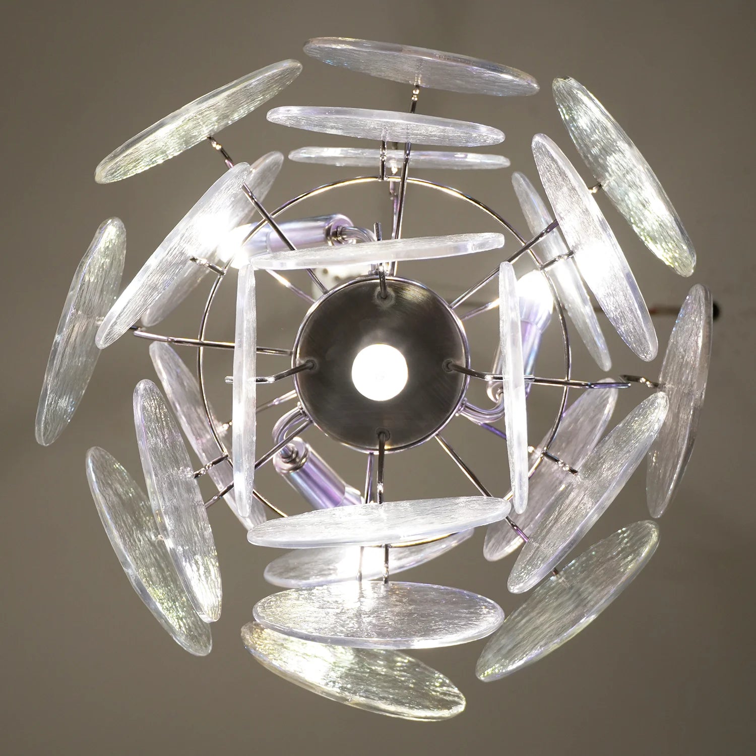 Vintage Murano Iridescent Glass Chandelier