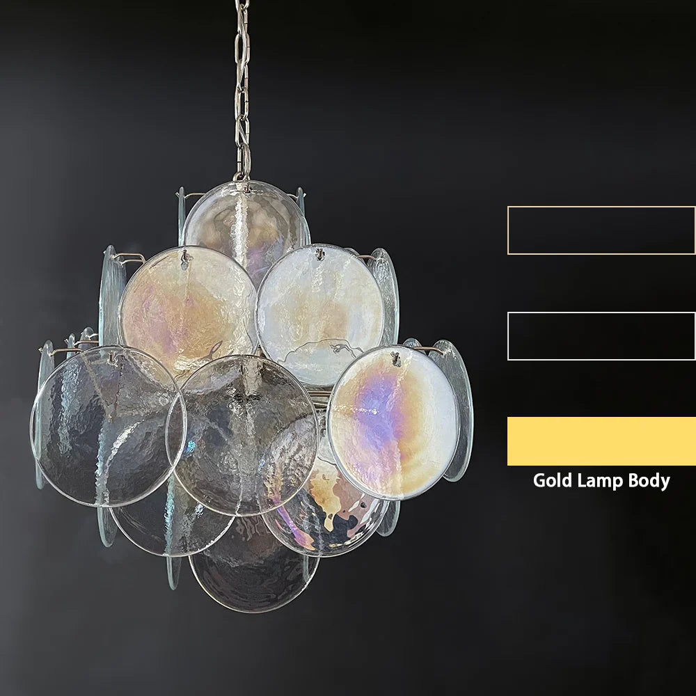 Vintage Murano Iridescent Glass Chandelier