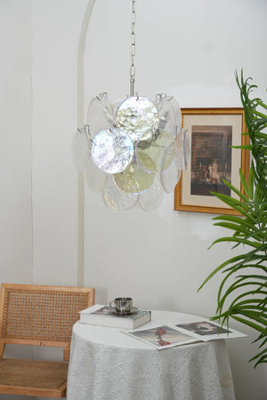 Vintage Murano Iridescent Glass Chandelier