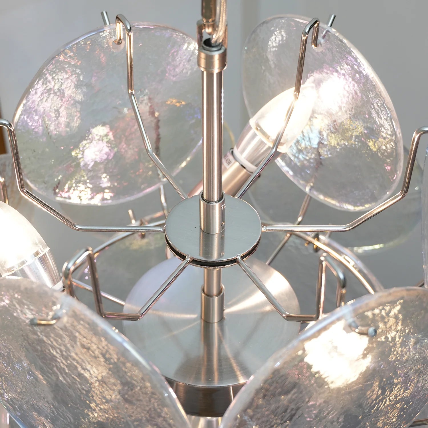 Vintage Murano Iridescent Glass Chandelier