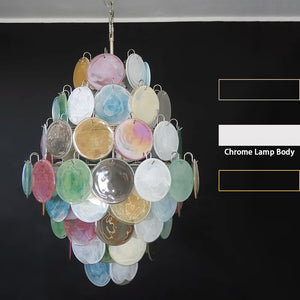 Vintage Murano Multicolored Disks Chandelier