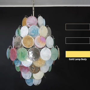 Vintage Murano Multicolored Disks Chandelier