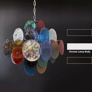 Vintage Murano Multicolored Disc Chandelier