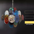Vintage Murano Multicolored Disc Chandelier