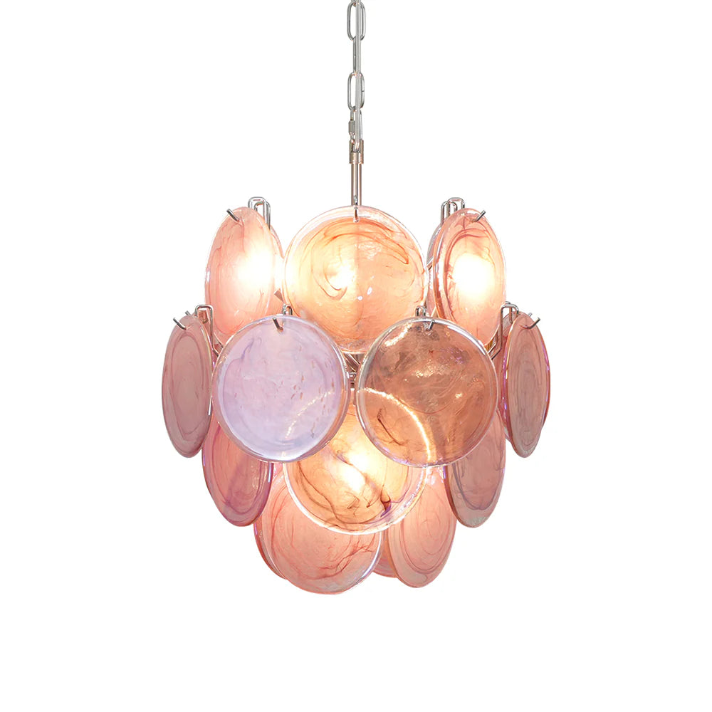 Vintage Murano Pink Glass Chandelier
