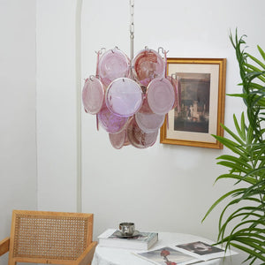 Vintage Murano Pink Glass Chandelier