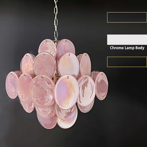 Vintage Murano Disc Glass Chandelier