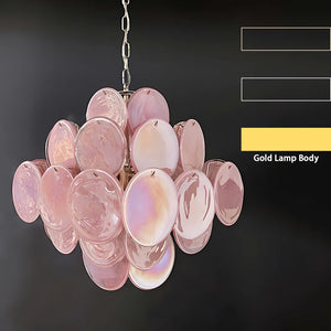 Vintage Murano Disc Glass Chandelier