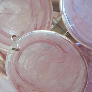 Vintage Murano Pink Glass Chandelier