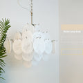Vintage Murano White Glass Chandelier