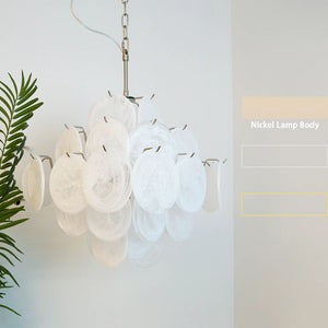 Vintage Murano White Glass Chandelier