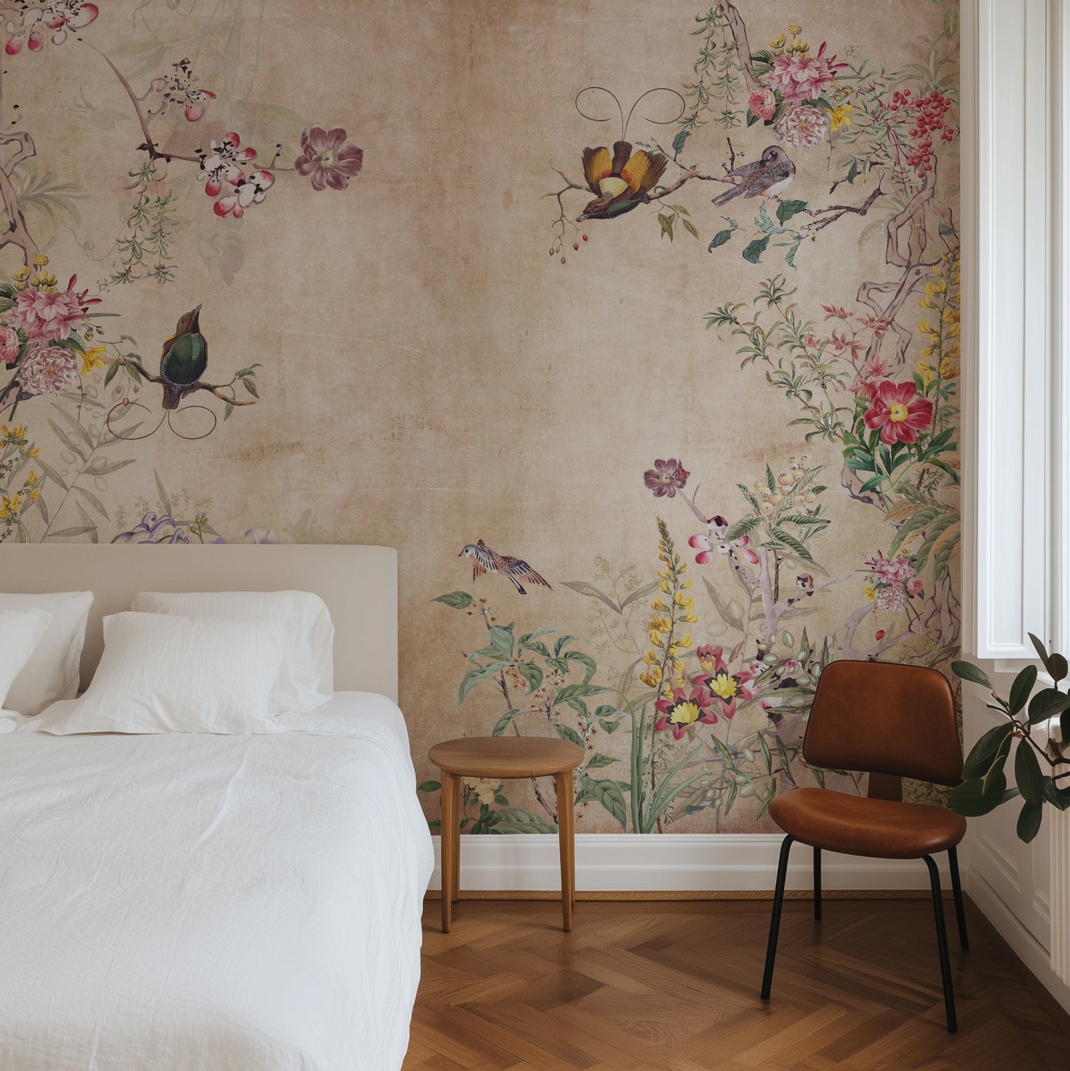 Chinoiserie Grunge Background Wall Mural