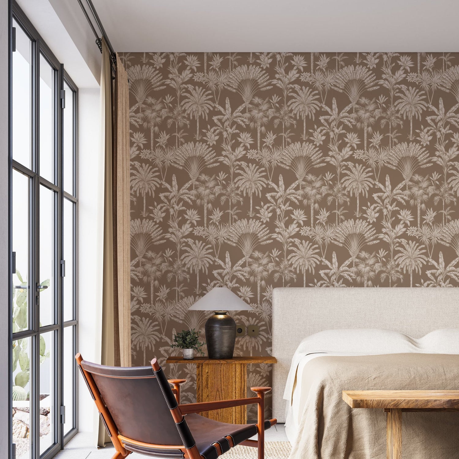 Tropical Foliage Wallpaper Vintage Tropical Palm Wallpaper