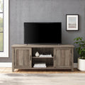 Farmhouse 58" Modern Grooved 2 Door TV Stand