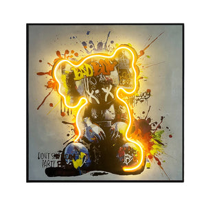 Dancing Street Art Figure LED Light – Modern LED Sculpture with X Eyes