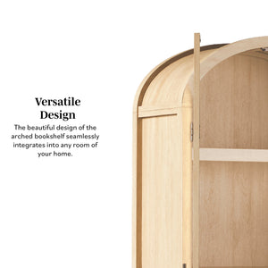 Chantelle Modern Arched Bookshelf with Glass Doors