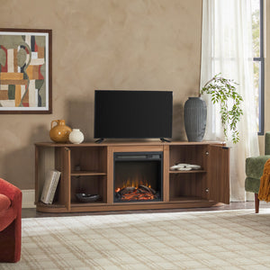 Chloe Modern Scandinavian Reeded Fireplace TV Stand in 2 Sizes