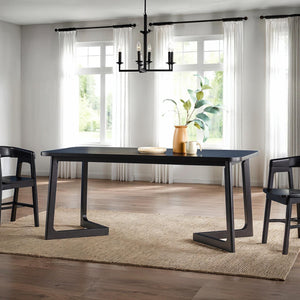 Ezra Modern Solid Wood Rectangle Dining Table for 6