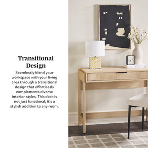 Holmes Modern Scandinavian Reeded Writing Desk
