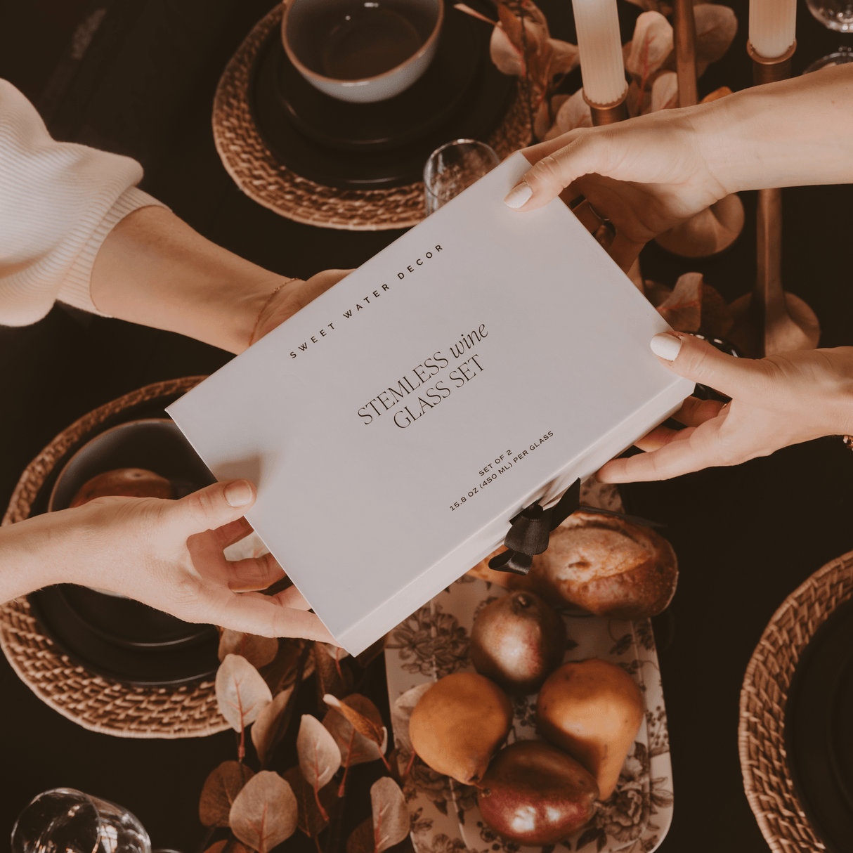 Delft Stemless Wine Glass - Boxed Set of 2