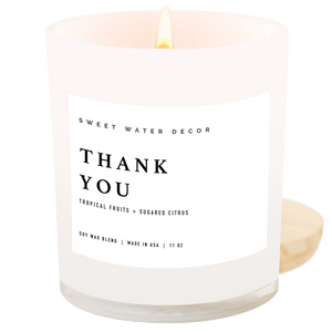 Thank You! Soy Candle - White Jar - 11 oz (Island Air)