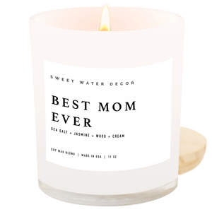 Best Mom Ever! Soy Candle - White Jar - 11 oz (Spa Day)