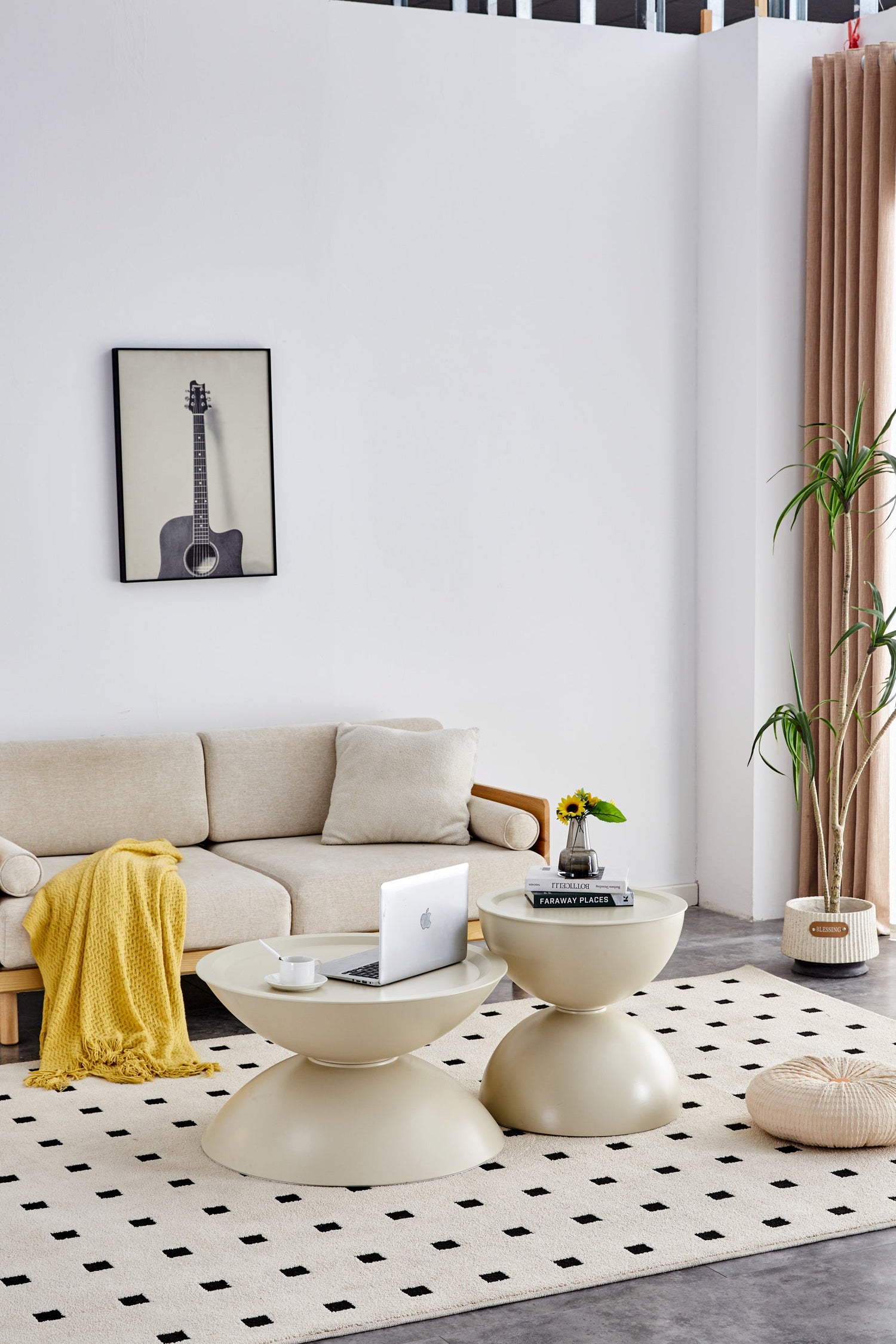 Walker Edison | Scandivanian Coffee Table Set of Two with Storage