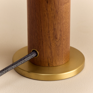 Knuckle Table Lamp in Walnut + Oblo